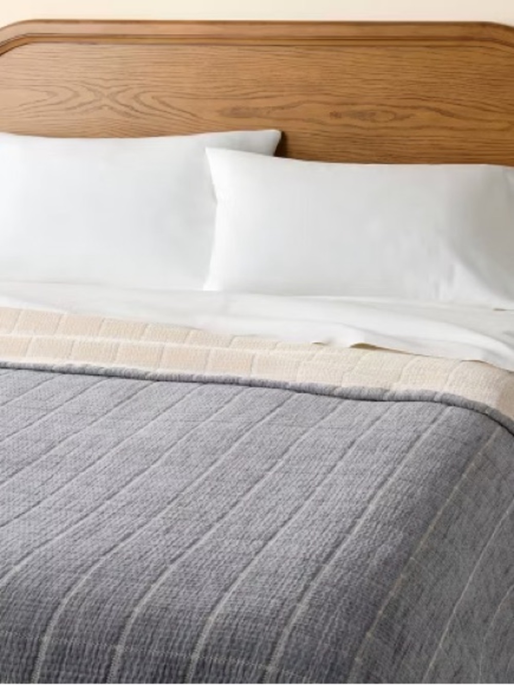 HEARTH & HAND NWT subway tile Coverlet -Blue/Tan -full/queen